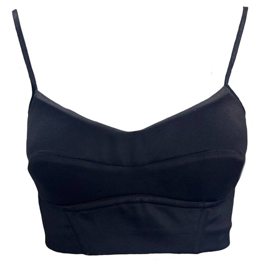 Black Satin Bralette Top
