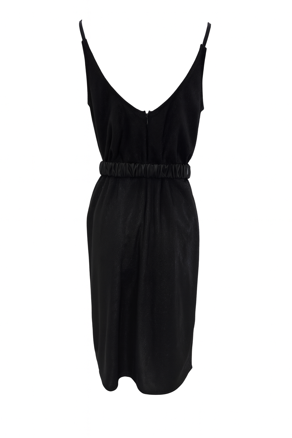 Black Slip Dress with Belt