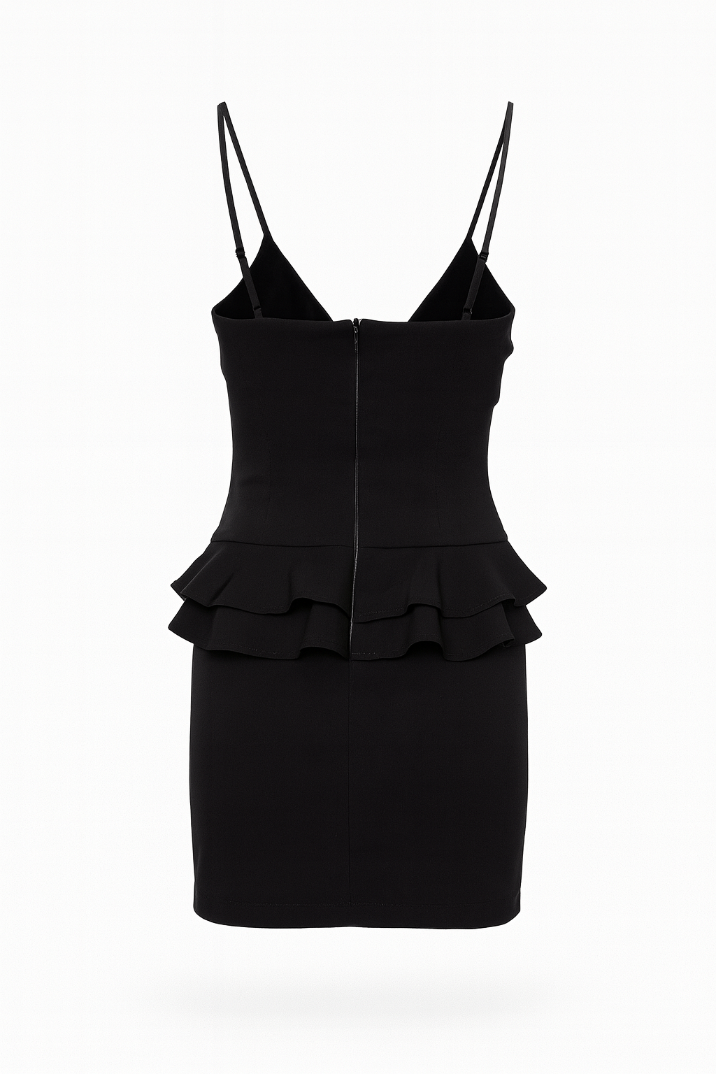 Black Ruffled Mini Dress