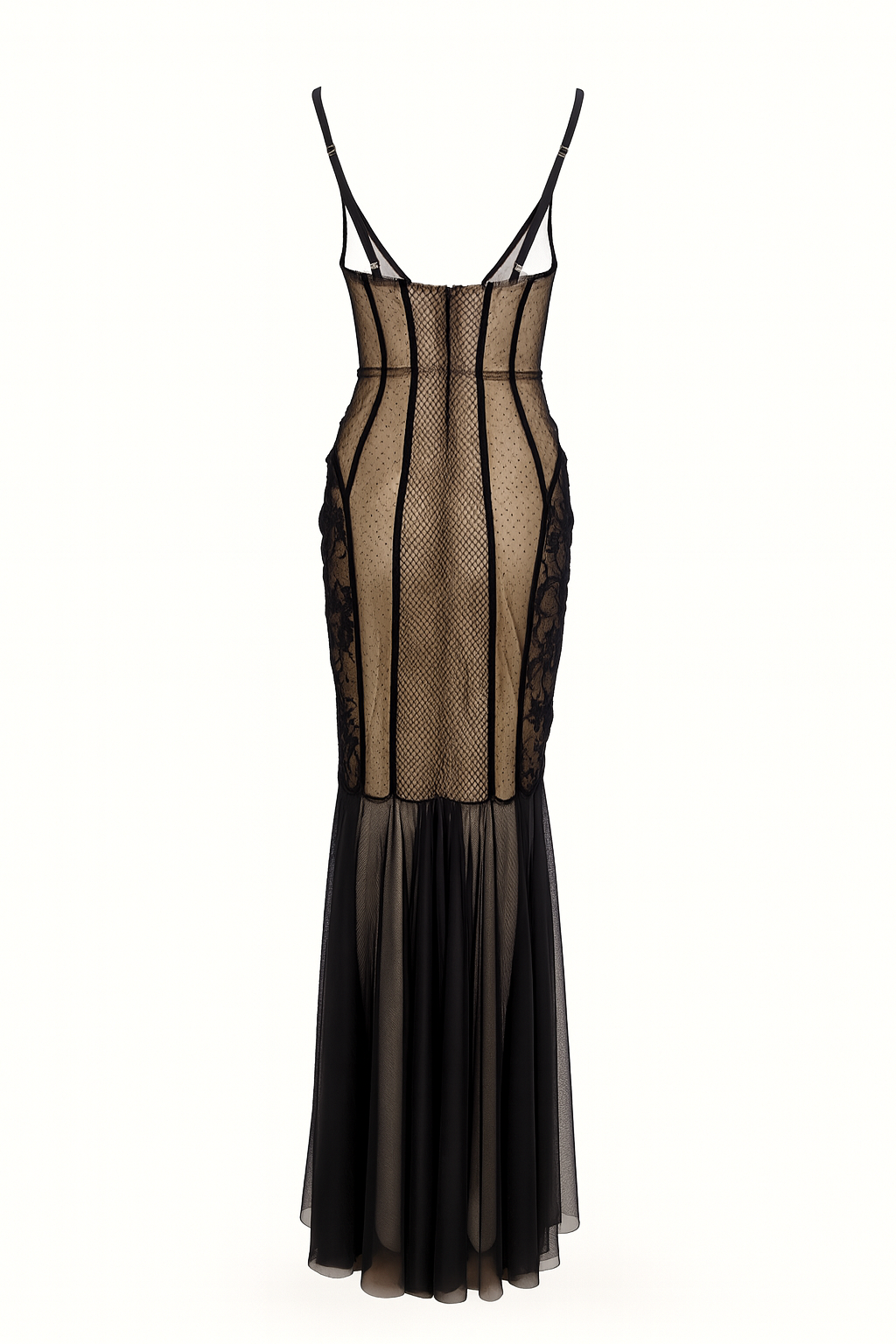 Black Sheer Lace Corset Dress