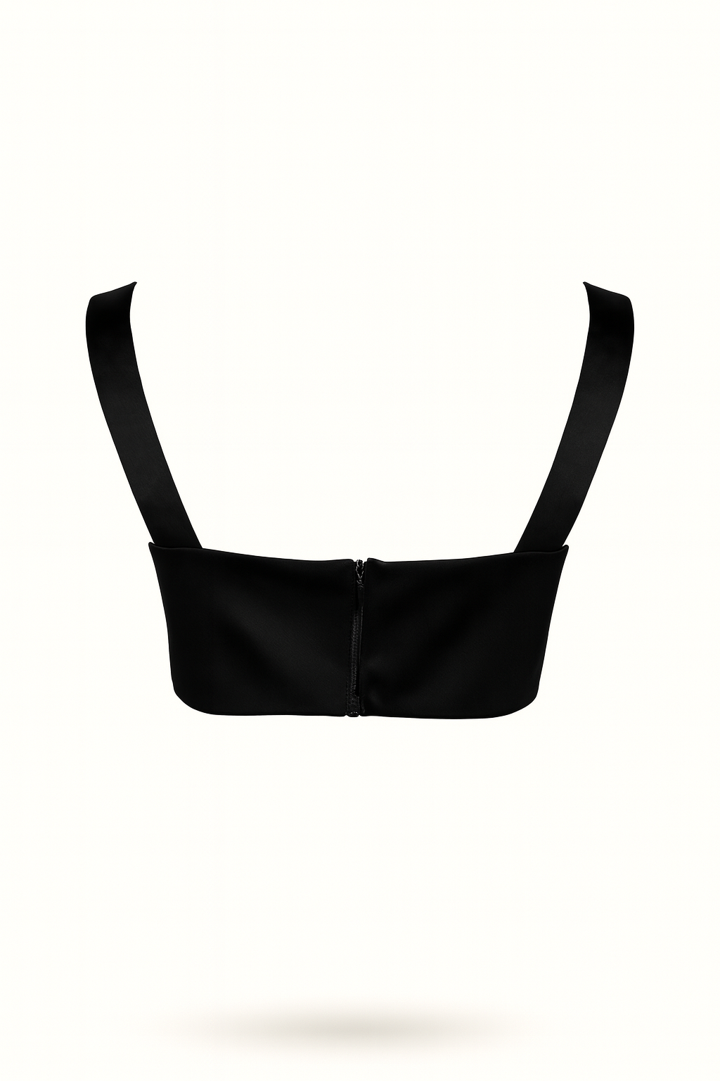 Black Satin Crop Top