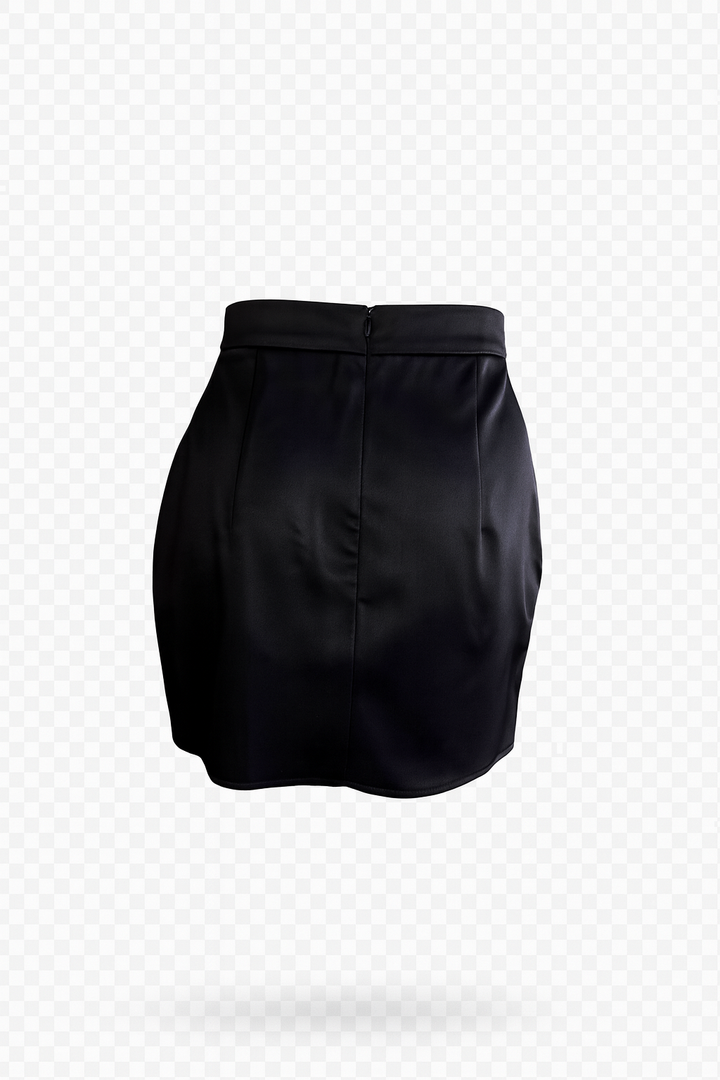 Black Draped Mini Skirt
